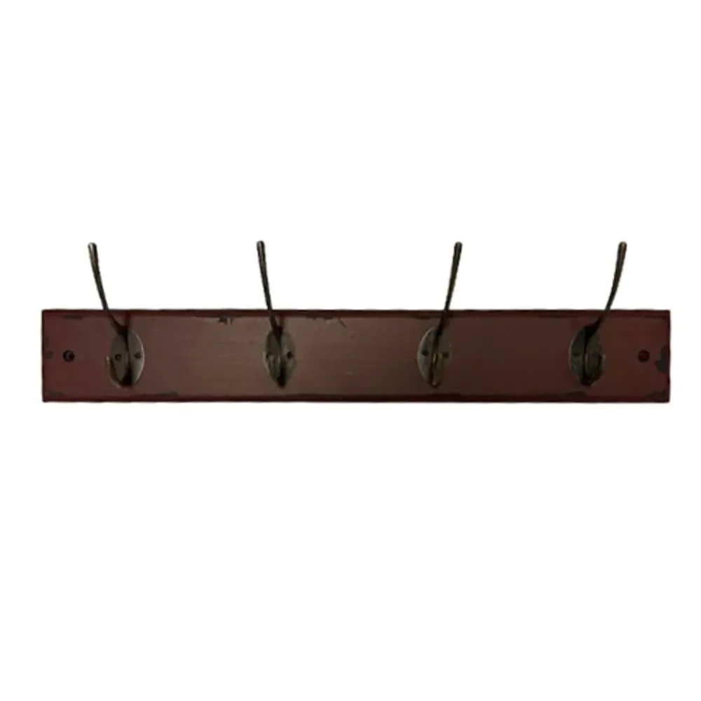 MELANNCO 4-Hook Coat Distressed Finish Rack  | 18